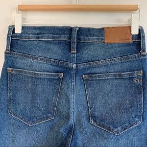 Madewell 10" High Rise Skinny Dark Blue Distressed Cut Off Denim Jean Pants 26